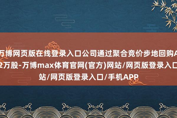 万博网页版在线登录入口公司通过聚合竞价步地回购A股股份35.2万股-万博max体育官网(官方)网站/网页版登录入口/手机APP