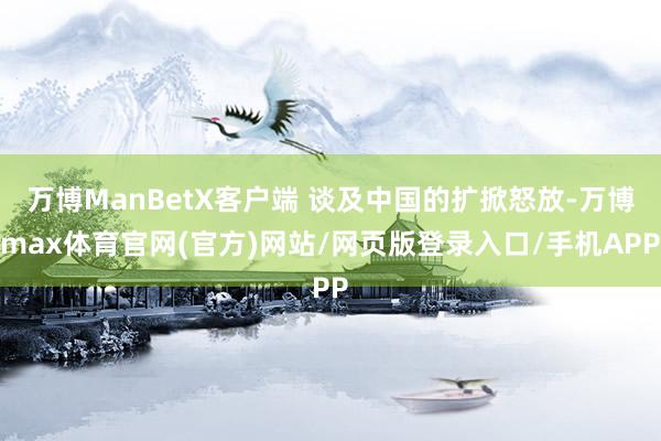 万博ManBetX客户端 谈及中国的扩掀怒放-万博max体育官网(官方)网站/网页版登录入口/手机APP