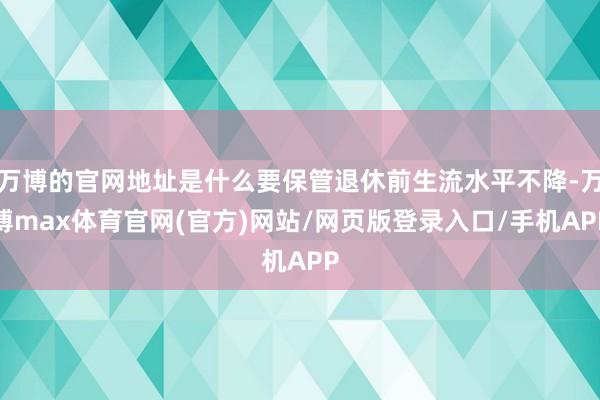 万博的官网地址是什么要保管退休前生流水平不降-万博max体育官网(官方)网站/网页版登录入口/手机APP